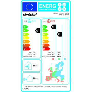 Toyotomi Erai CTN/CTG-271BRM Κλιματιστικό Inverter 24000 BTU A++/A+ με Ιονιστή και WiFi Midnight Blue